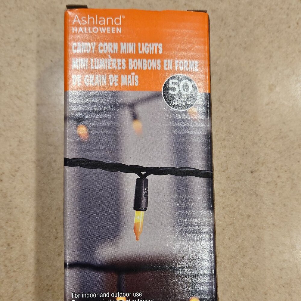 RARE ASHLAND HOLIDAY 50 MINI CANDY CORN HALLOWEEN FALL LIGHTS